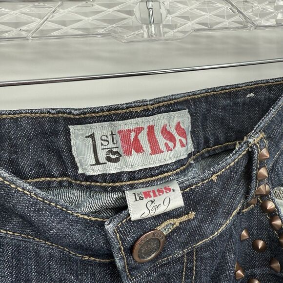 1st Kiss Juniors Y2k Dark Wash Mid Rise Skinny Ankle Jeans Size 9 - Picture 5 of 10